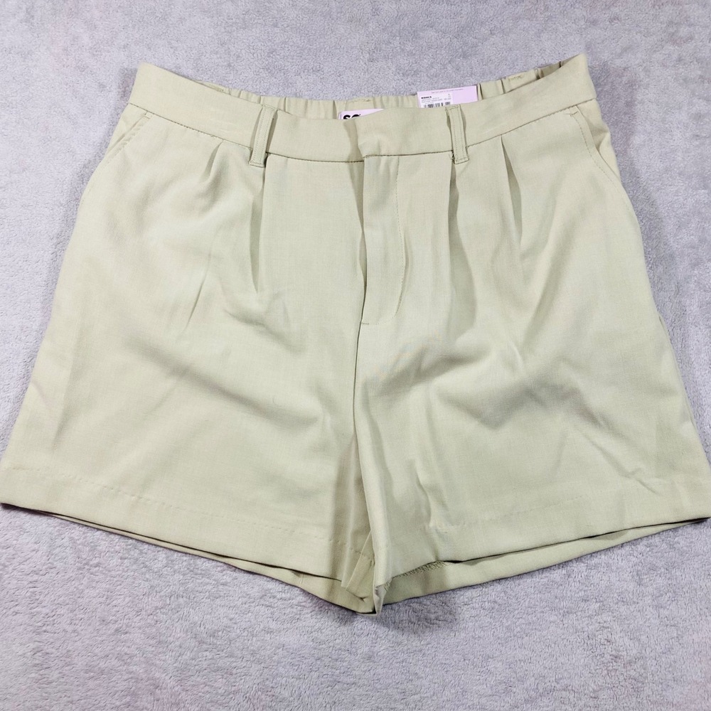 SO Pleat Front Trouser Shorts Women XL Jade Green High‎ Rise 4in Inseam NEW